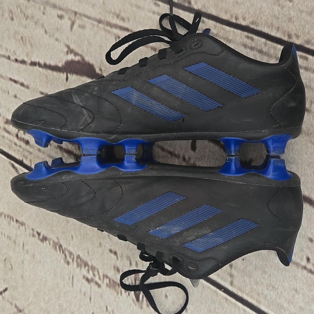 ADIDAS | GOLETTO VII FG J YOUTH SZ 5.5 BLACK ROYAL BLUE SOCCER CLEATS - Picture 6 of 7